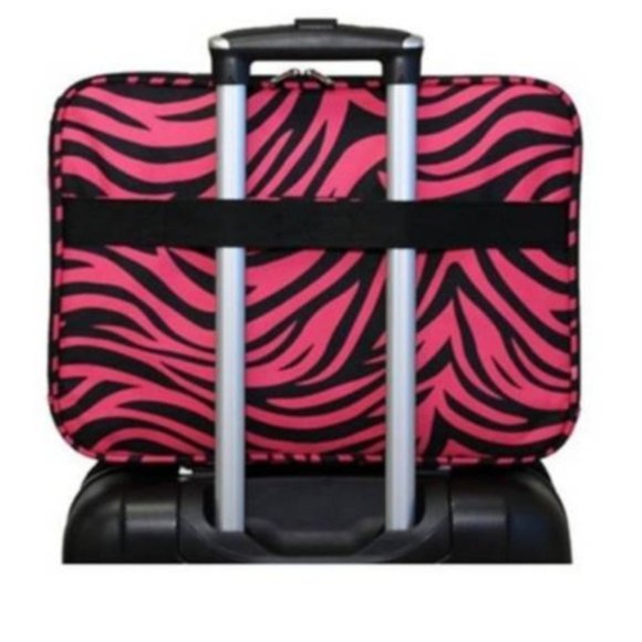 World Traveler Laptop Case Bag 17" Zebra Print NEW - Picture 3 of 8